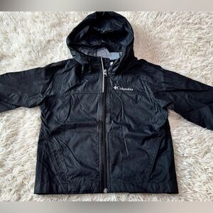 Kids Columbia Black Windbreaker Rain Jacket with Hood